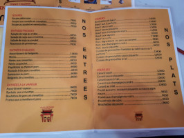 Restaurant Villa de Chine menu