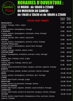 Garden Pizza menu